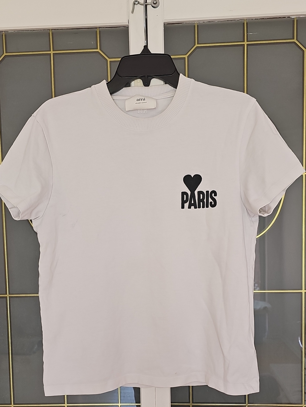 Ami White T-Shirt with Black Paris Heart Logo